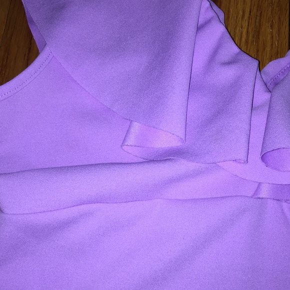 Lavender ruffle top bodysuit Medium Off shoulder m - Picture 3 of 5